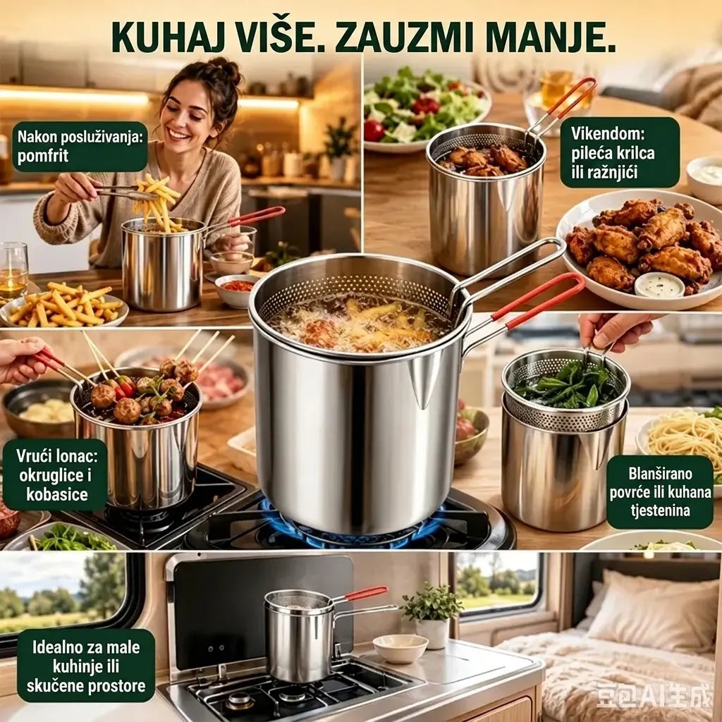 🔥 ZADNJI DAN! Uštedite 50%! 🎁 Višenamjenska friteza 304 | Jednostavno, brzo i bezbrižno kuhanje 🍟🍗
