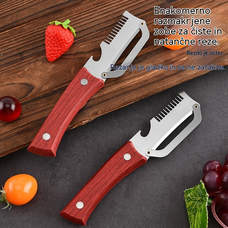 ✅Kupite enega in dobite enega brezplačno (2 artikla) 🧅🔪 Večnamenski kuhinjski lupilec 3 v 1: lupi, reže in odpira steklenice! 🔥