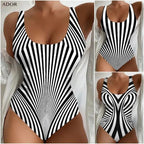 🩱Časovo obmedzený výpredaj [😍S~6XL] Sexy pruhované jednodielne plavky