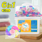 ✨👚【60 kusov】✨Extra veľké vedierko 6v1 vonné perličky na bielizeň odstraňujú škvrny a zanechávajú vôňu, hladko eliminujú roztoče a baktérie