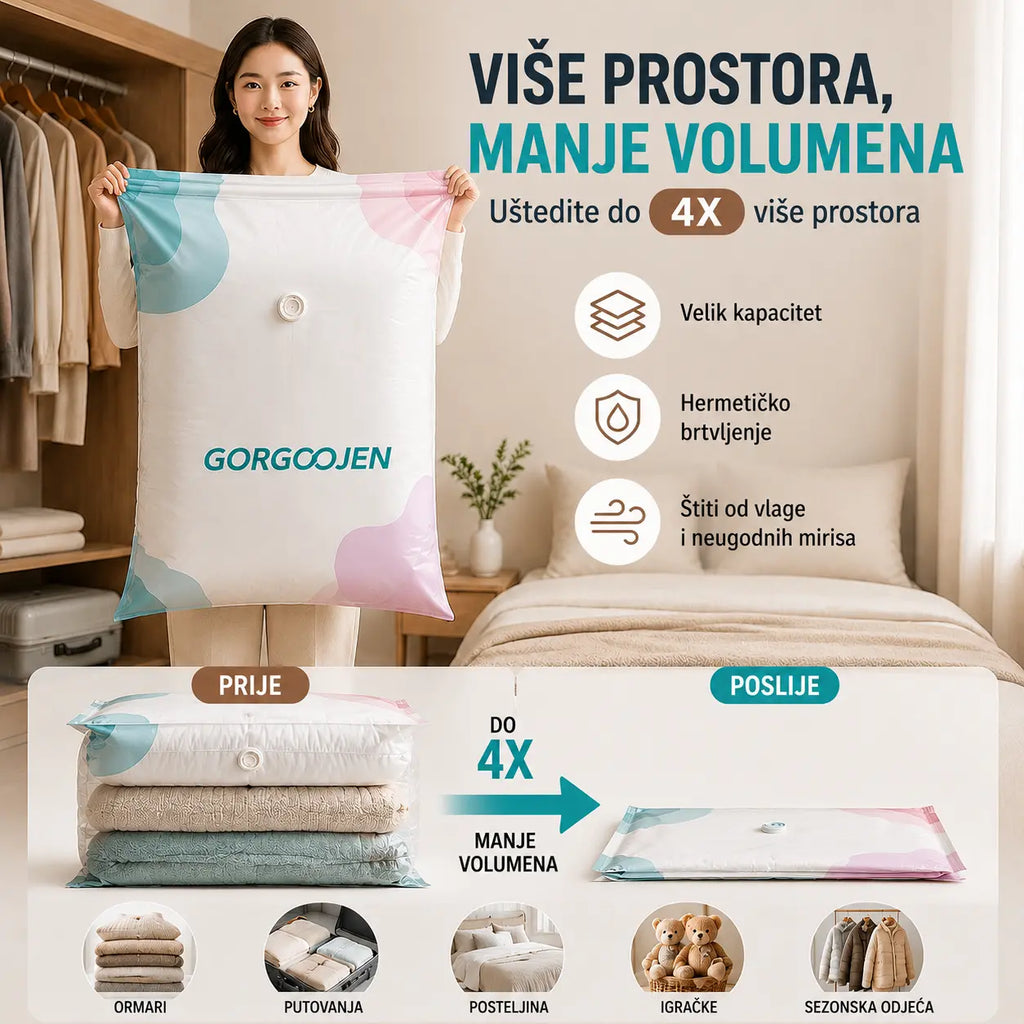 🧳  5 komada za 26 eura!   💨 Velika, stlačiva vakuumska vrećica za pohranu ✈️