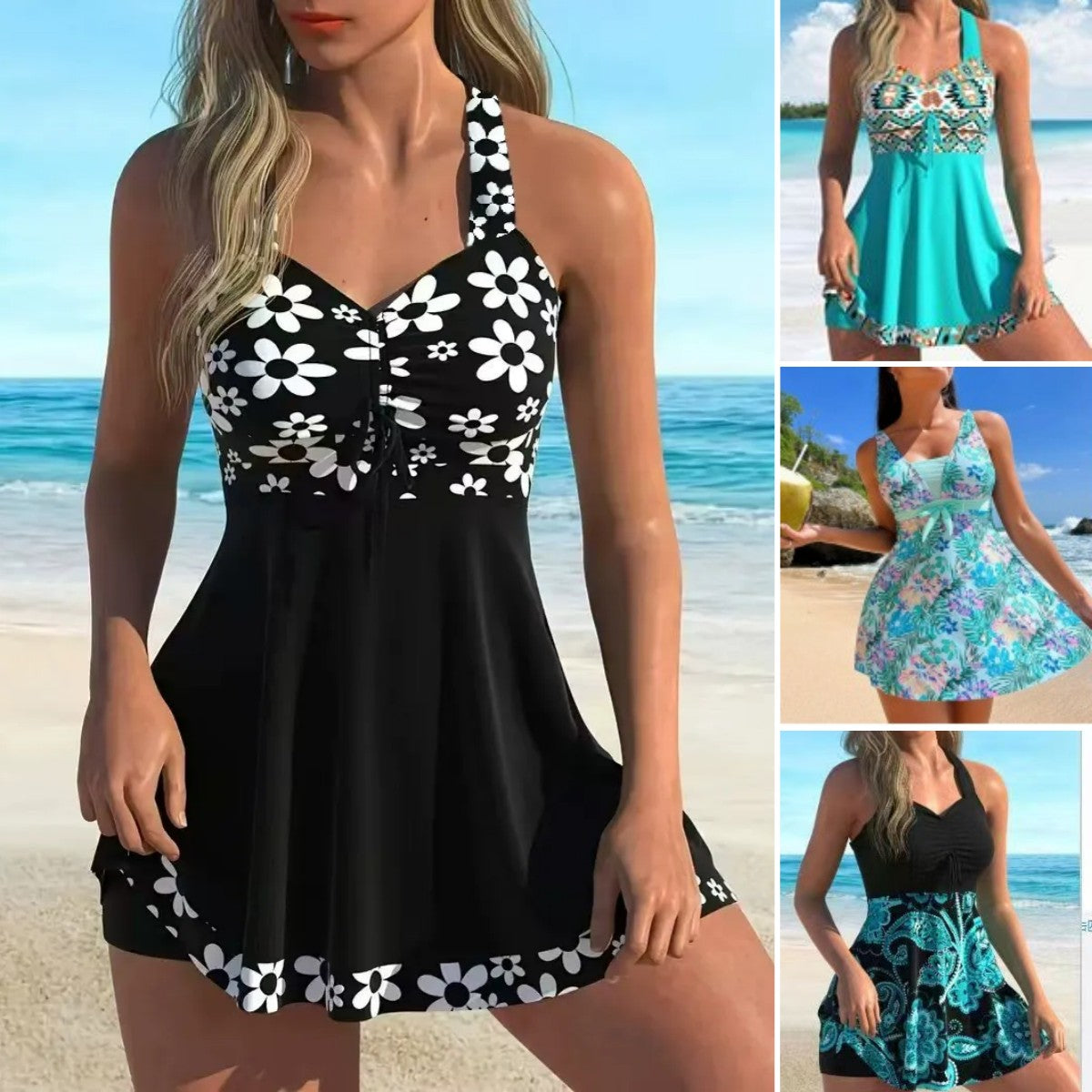🏖️👙 【50 % POPUST】🌴【S–6XL】Nove elegantne potiskane kopalke za močnejše postave – seksi, modne in udobne