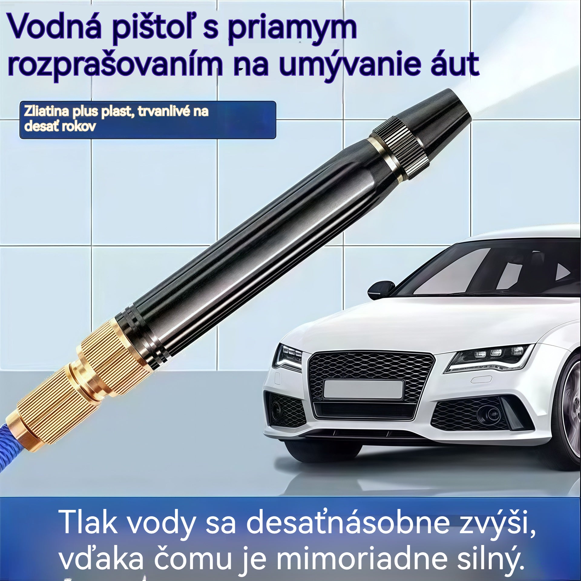 🚿🔥 Kúp 1, získaj 1 zadarmo – len na obmedzený čas! 🔥💧 Vysokotlaková vodná pištoľ: Vhodná na umývanie auta a záhradkárčenie, 10-krát vyšší tlak, viacero funkcií ⚡