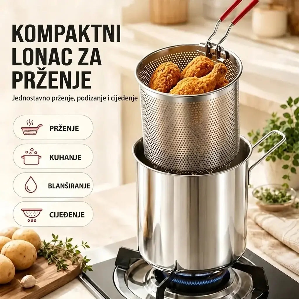 🔥 ZADNJI DAN! Uštedite 50%! 🎁 Višenamjenska friteza 304 | Jednostavno, brzo i bezbrižno kuhanje 🍟🍗