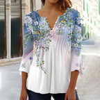 😍 【Časovo obmedzená ponuka】Elegantná dámska blúzka s výstrihom do V【S–5XL】
