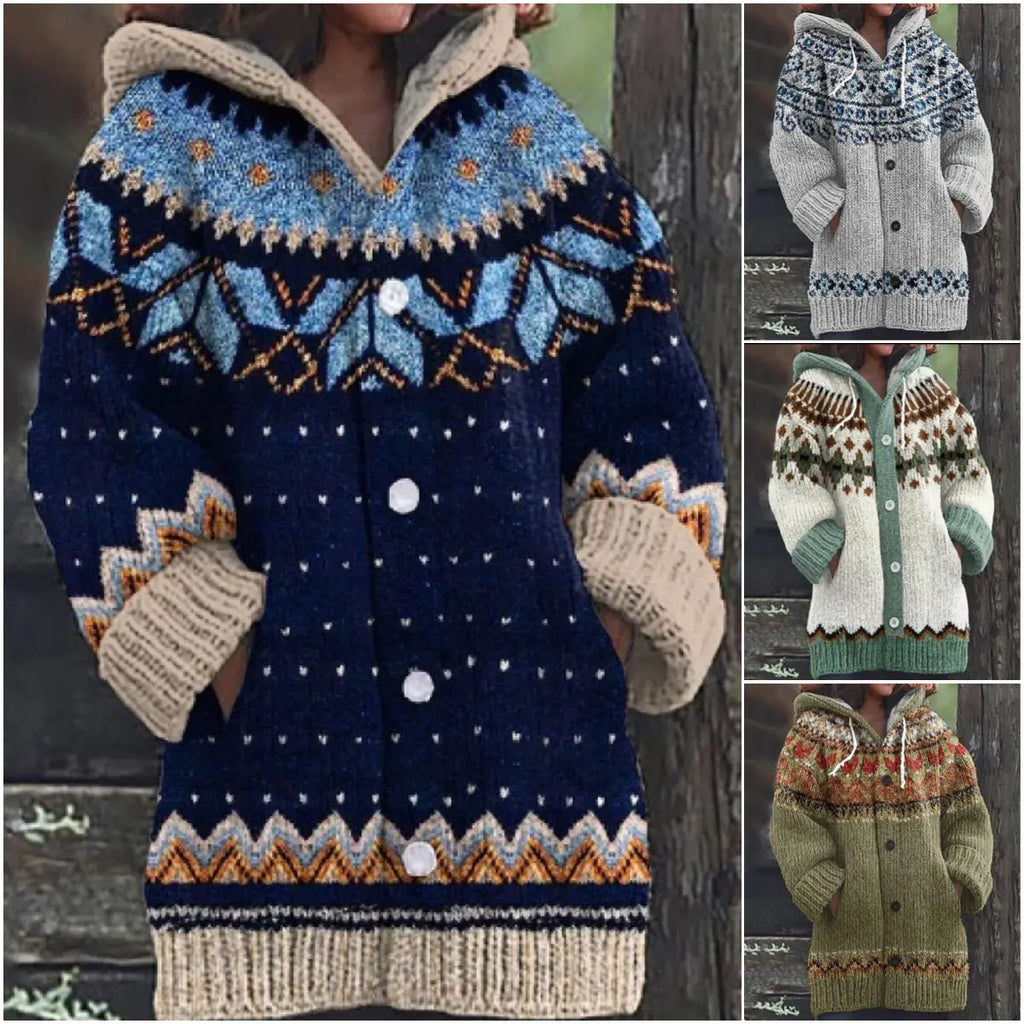 🔥🔥【S~5XL】✨Nova šarena pletena jakna s kapuljačom za jesen/zimu - debela i topla - savršena za jesensko i zimsko nošenje