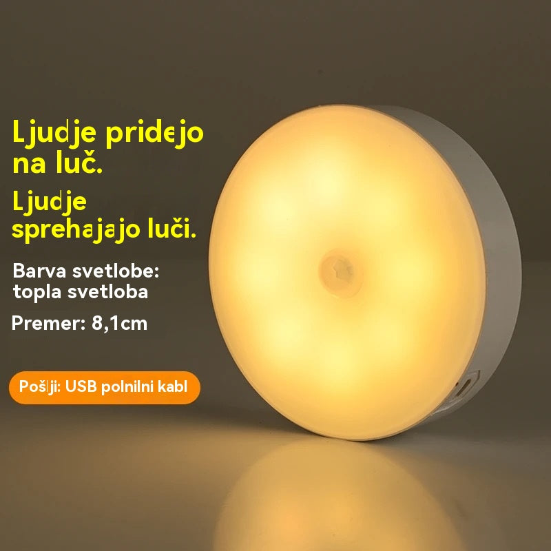 🏡💡【Kupite 2, dobite 2 gratis】Pametna LED lučka, ki zaznava človeško telo, enostavna za polnjenje in praktična