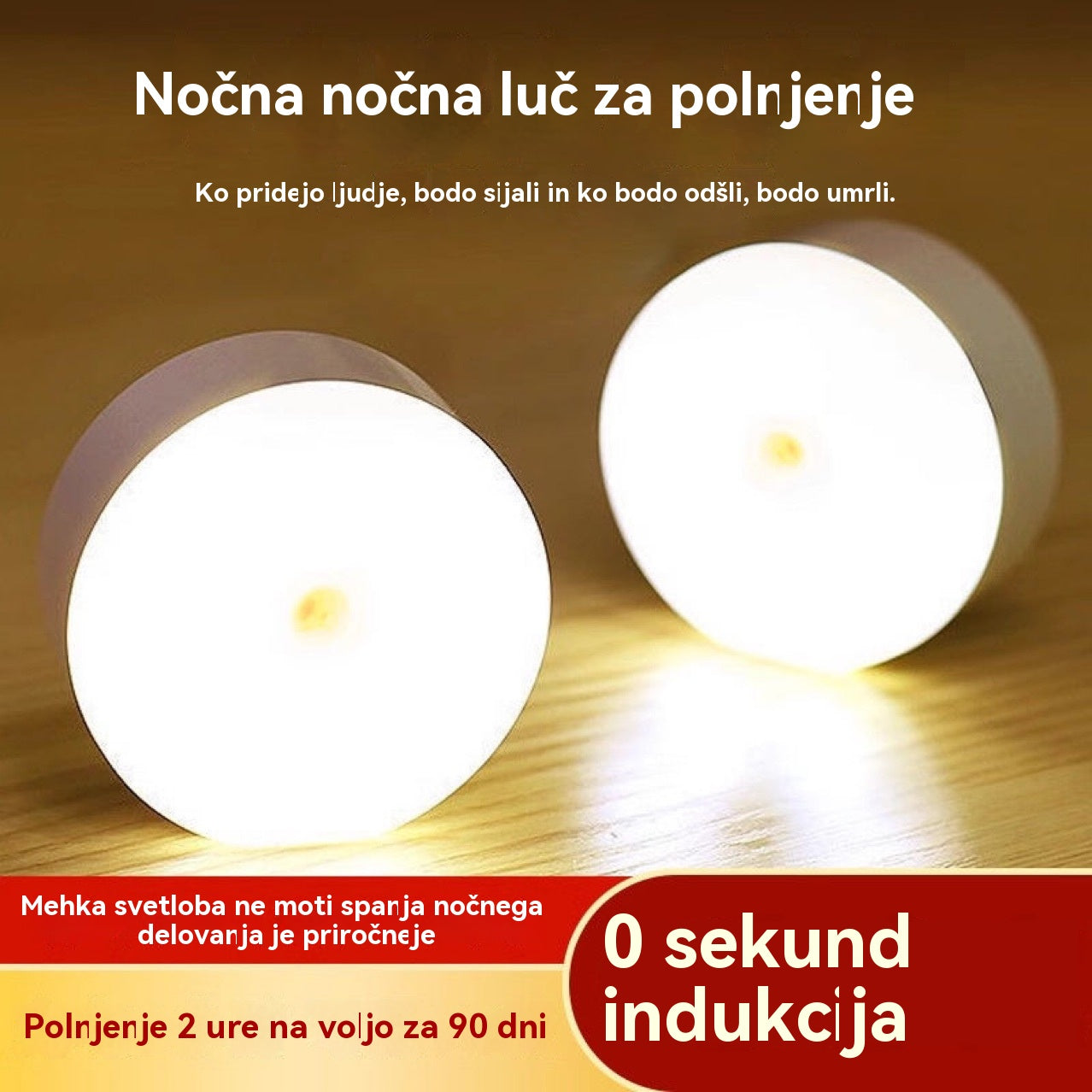 🏡💡【Kupite 2, dobite 2 gratis】Pametna LED lučka, ki zaznava človeško telo, enostavna za polnjenje in praktična